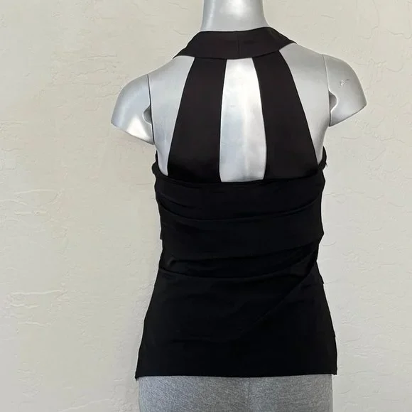 WHBM Black Tiered Halter Top - Picture 4 of 11